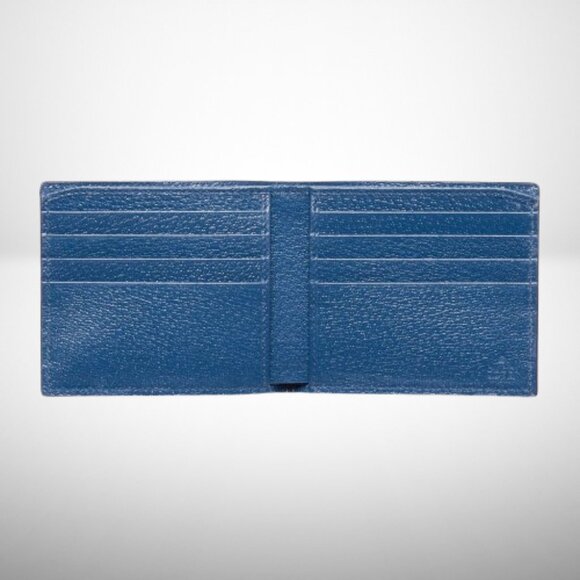 GUCCI BLUE GG LOGO AND INTERIOR BI-FOLD WALLET - Picture 4 of 5